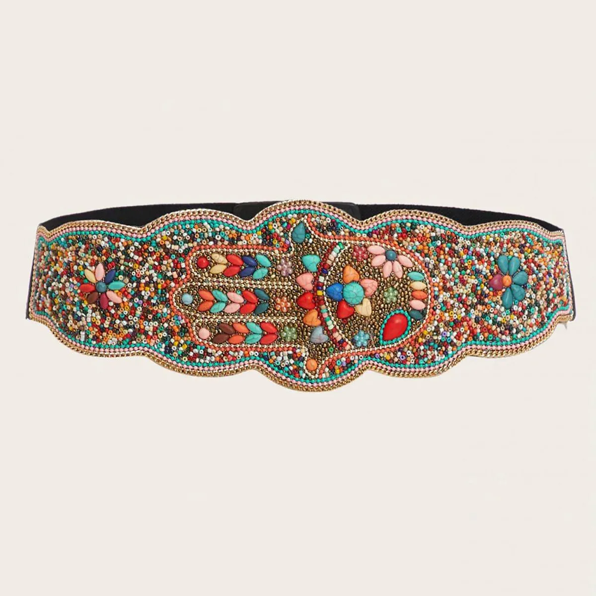 Handmade Bohemian Shell and Beads Wide Belts