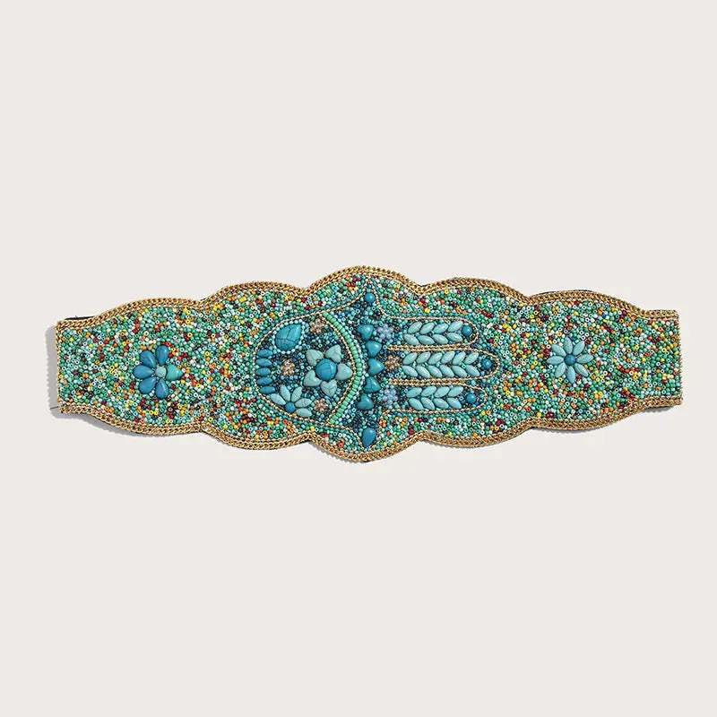 Handmade Bohemian Shell and Beads Wide Belts