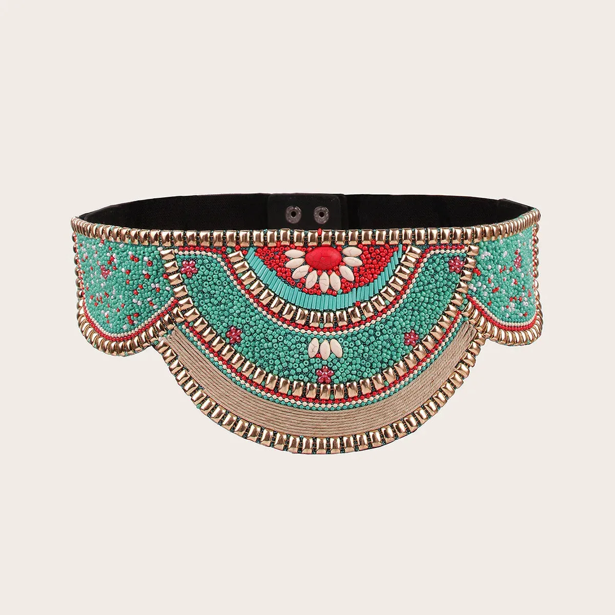 Handmade Bohemian Shell and Beads Wide Belts