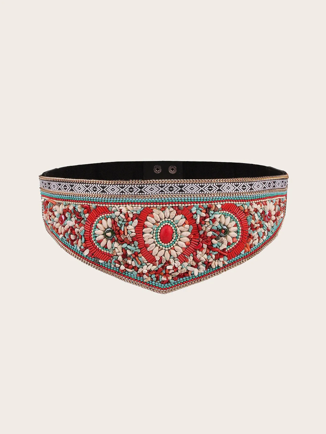 Handmade Bohemian Shell and Beads Wide Belts