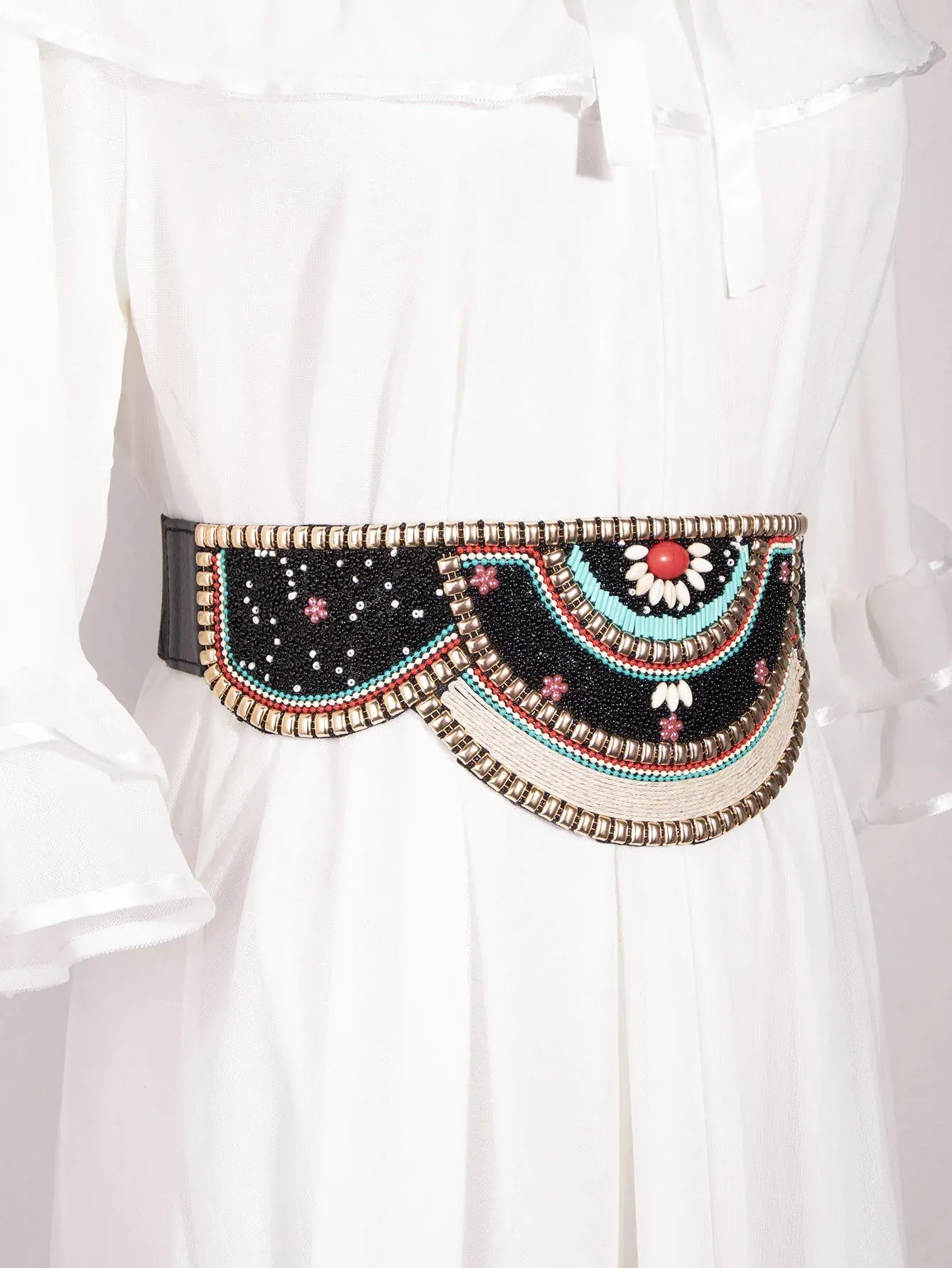 Handmade Bohemian Shell and Beads Wide Belts