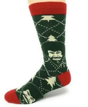 Holiday Times Bob - Bob Ross Christmas Crew Socks