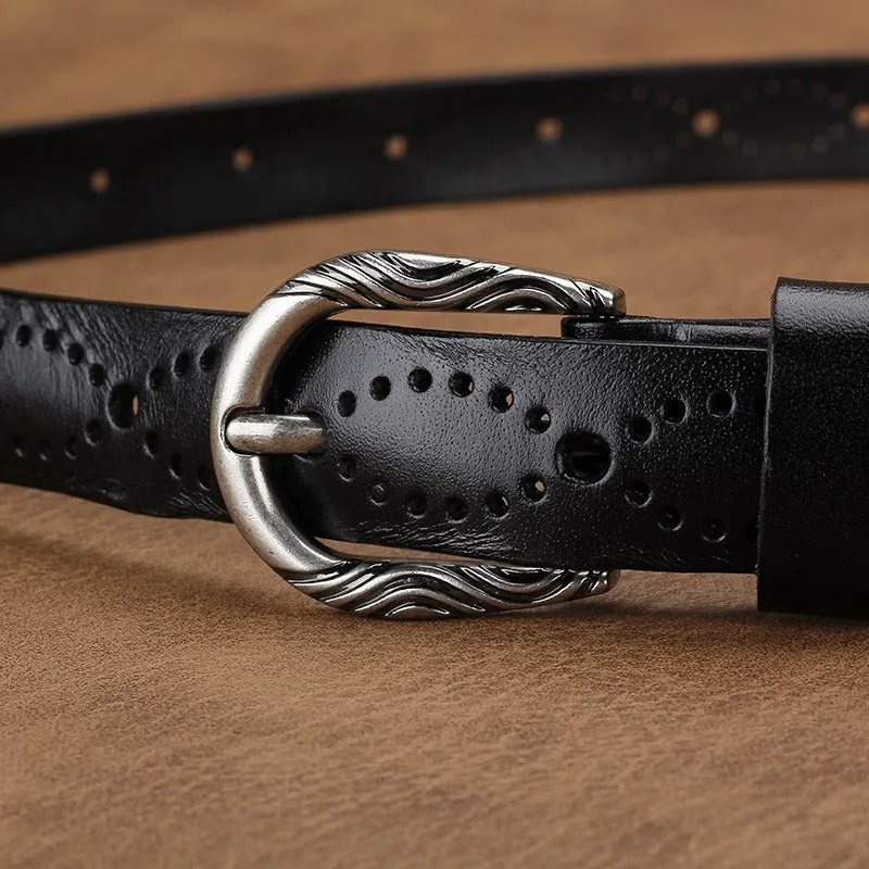 Ladies Real Leather Vintage Casual Jeans Belt