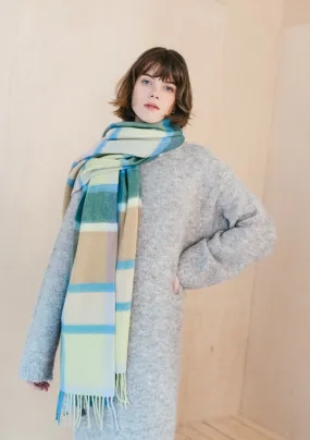 Lambswool Blanket Scarf in Lilac Pastel Check