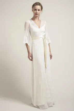 LD6001 Bohemian Wedding Dress With Sleeves