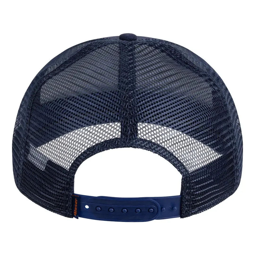 Leather Badge Cap - Dark Blue by Blaser