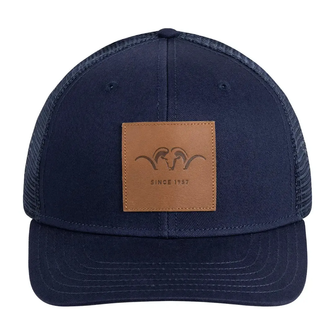 Leather Badge Cap - Dark Blue by Blaser