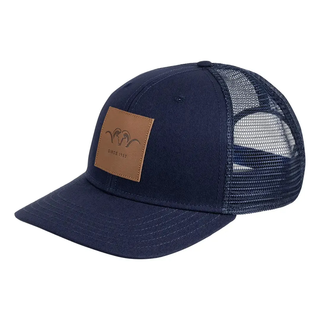 Leather Badge Cap - Dark Blue by Blaser