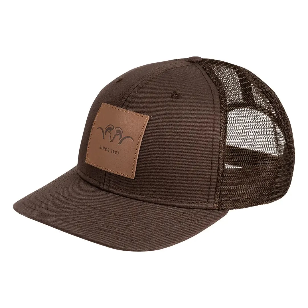 Leather Badge Cap - Dark Brown by Blaser