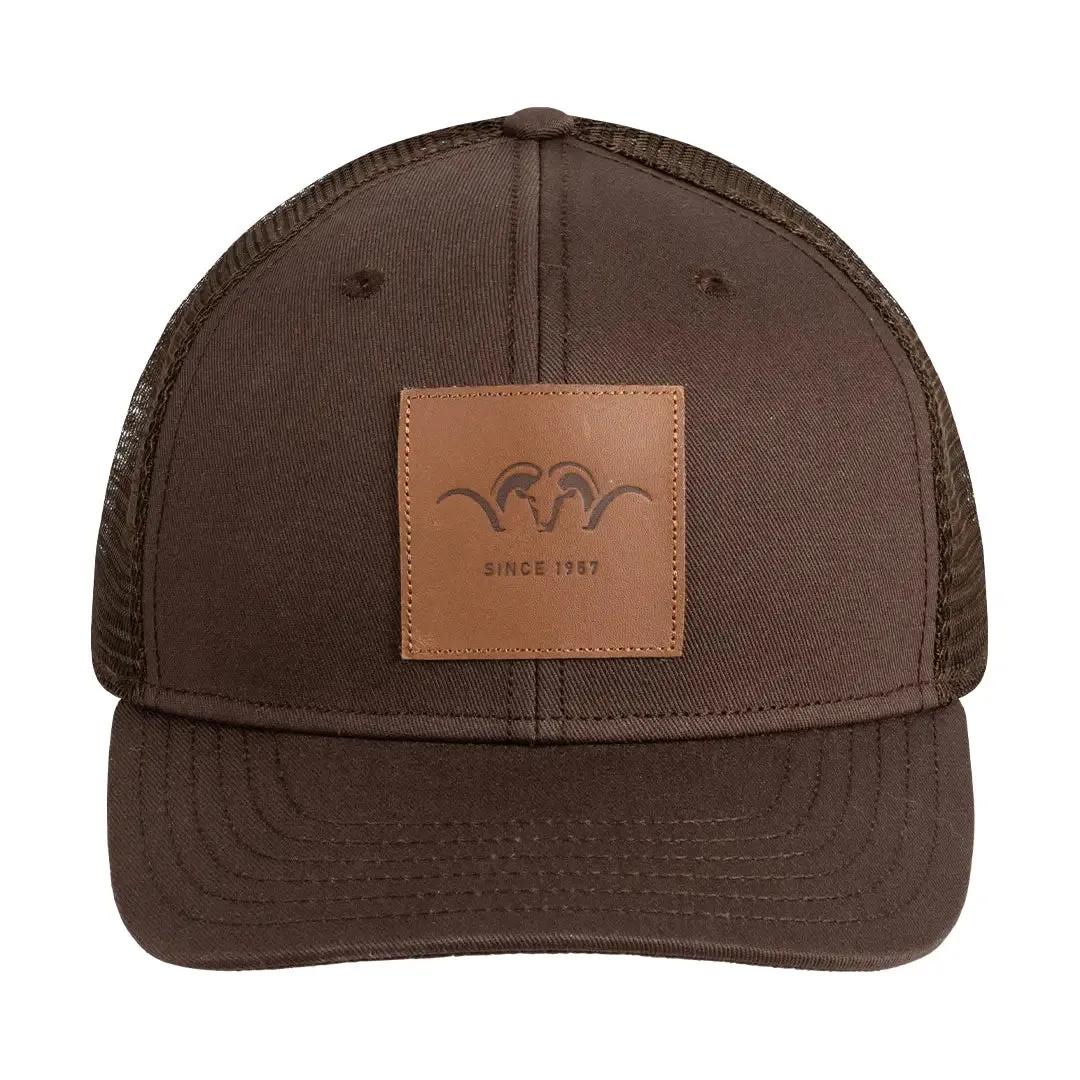 Leather Badge Cap - Dark Brown by Blaser