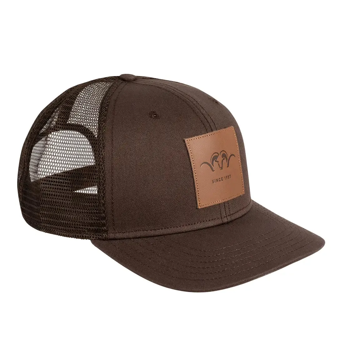 Leather Badge Cap - Dark Brown by Blaser