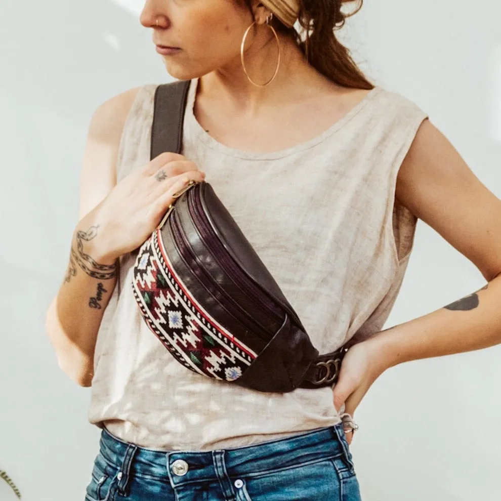 Leather Kilim Bumbag - Bohemian Brown