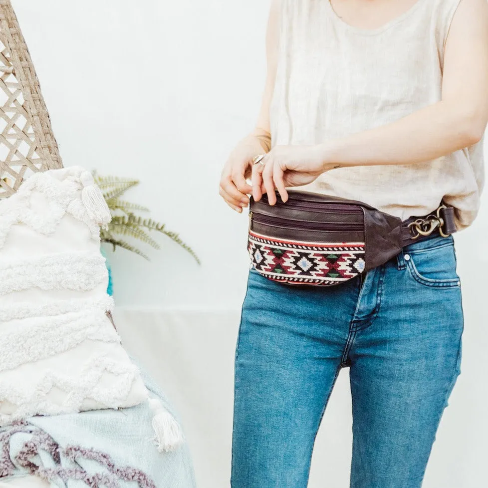 Leather Kilim Bumbag - Bohemian Brown