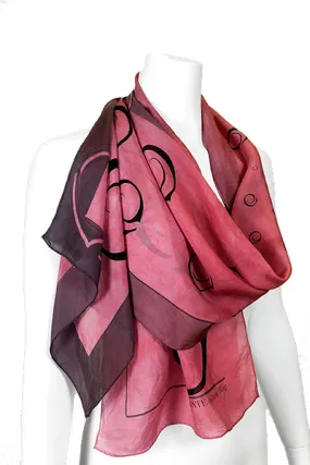 Long Ombre Logo Silk Scarf, more colours