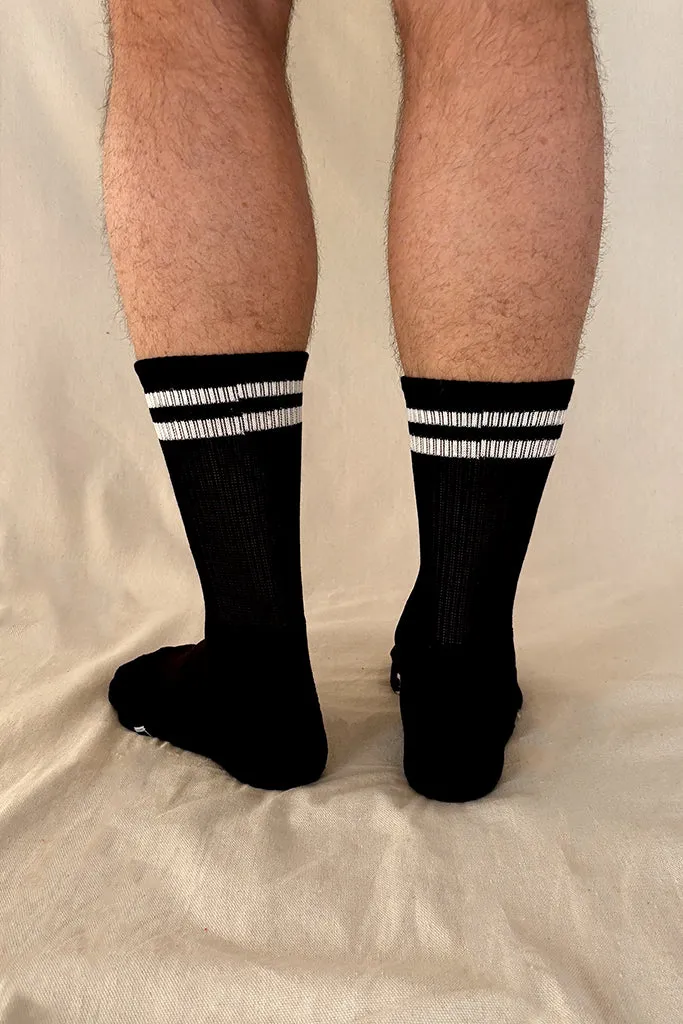 Men's Bamboo Cushion Crew Socks 3 Pack - Black