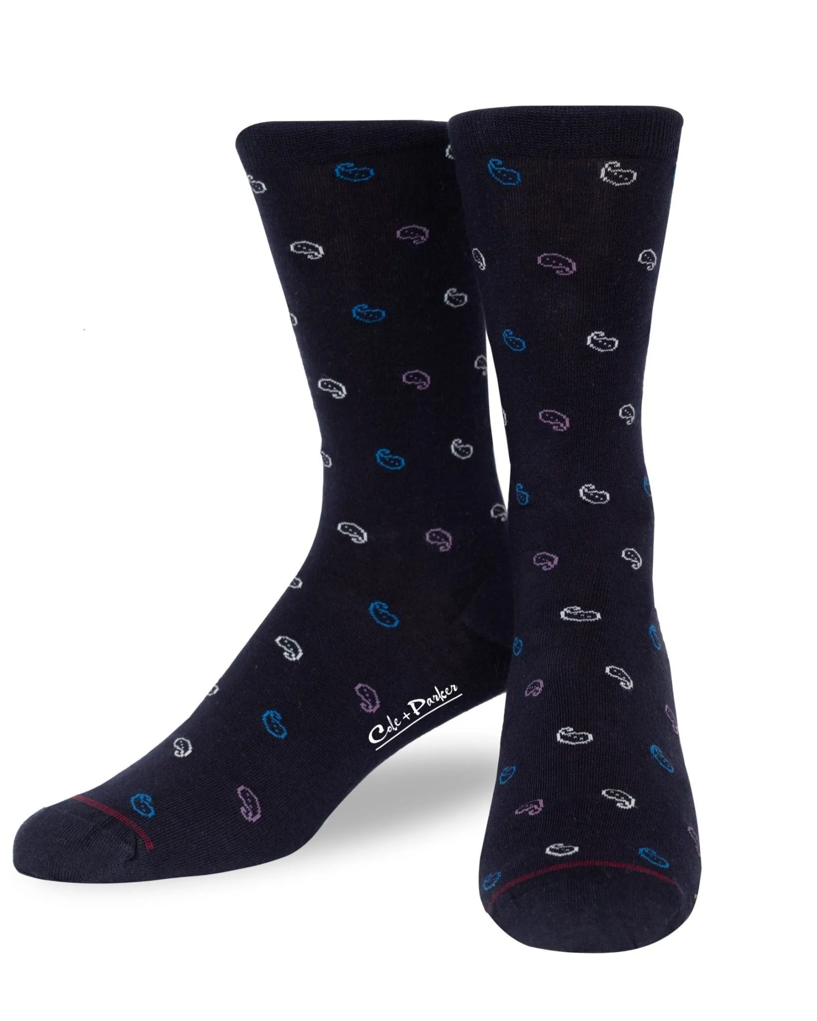 Mens Navy Paisley Dress Crew Socks at The Abbey Collection (Copy)