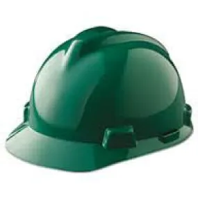 MSA Green V-Gard Class E Type I Polyethylene Slotted Hard Cap With Fas-Trac Suspension