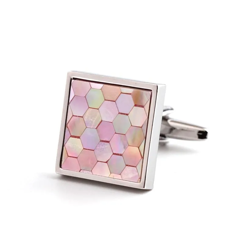 PINK SHELL CUFFLINKS