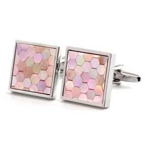 PINK SHELL CUFFLINKS