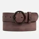 Pip | Vintage Round Buckle Leather Belt- FREE BRANDING