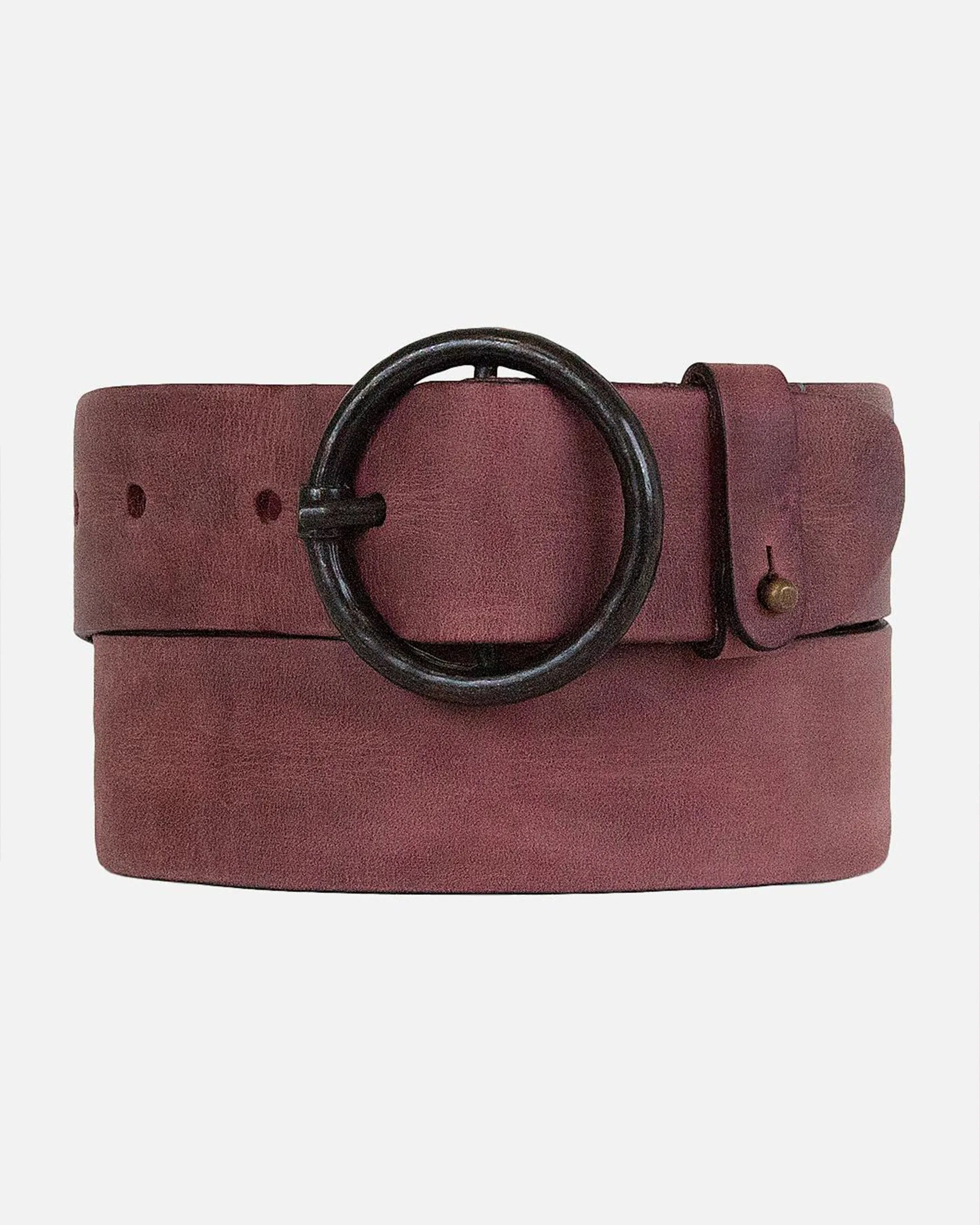 Pip | Vintage Round Buckle Leather Belt