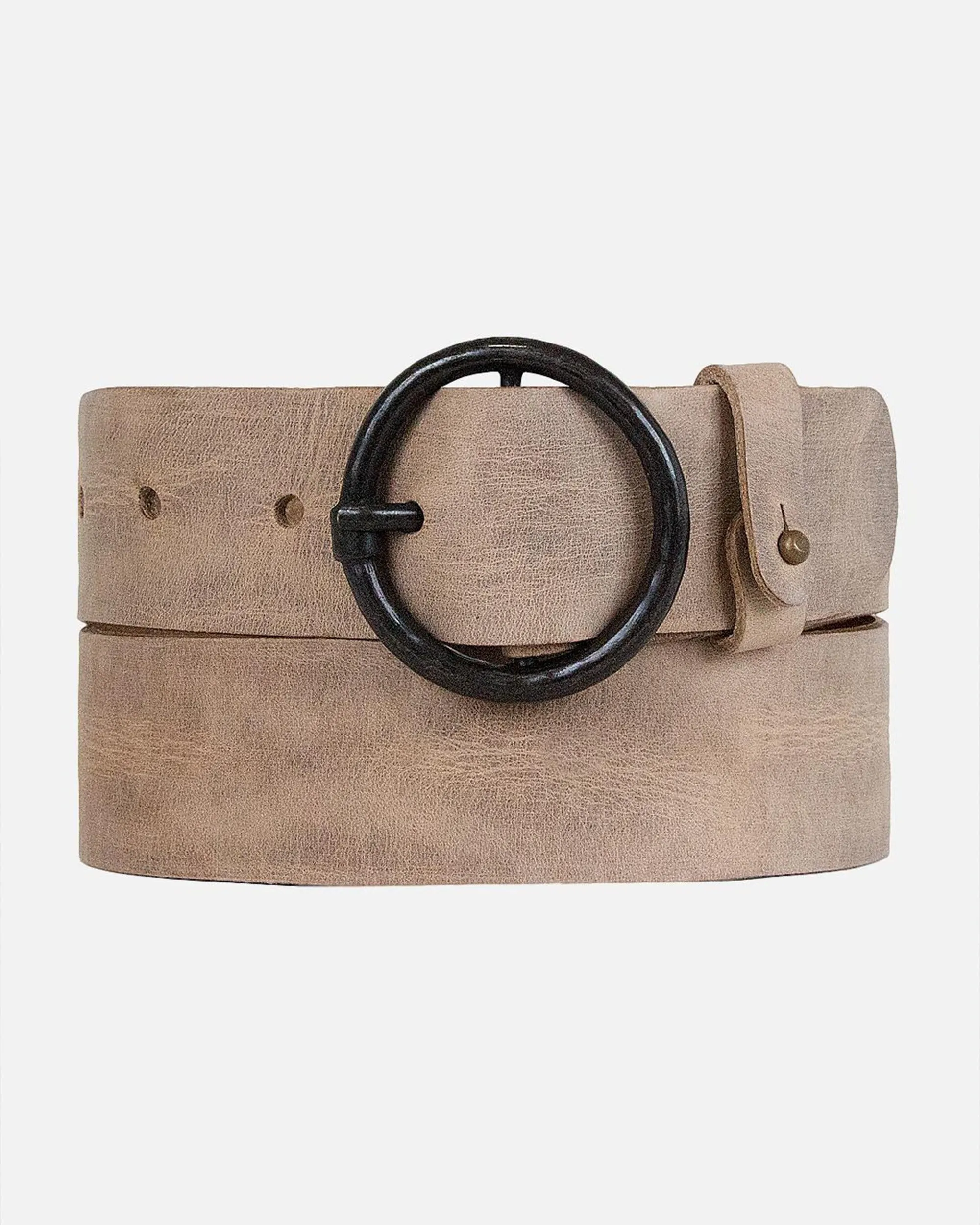 Pip | Vintage Round Buckle Leather Belt