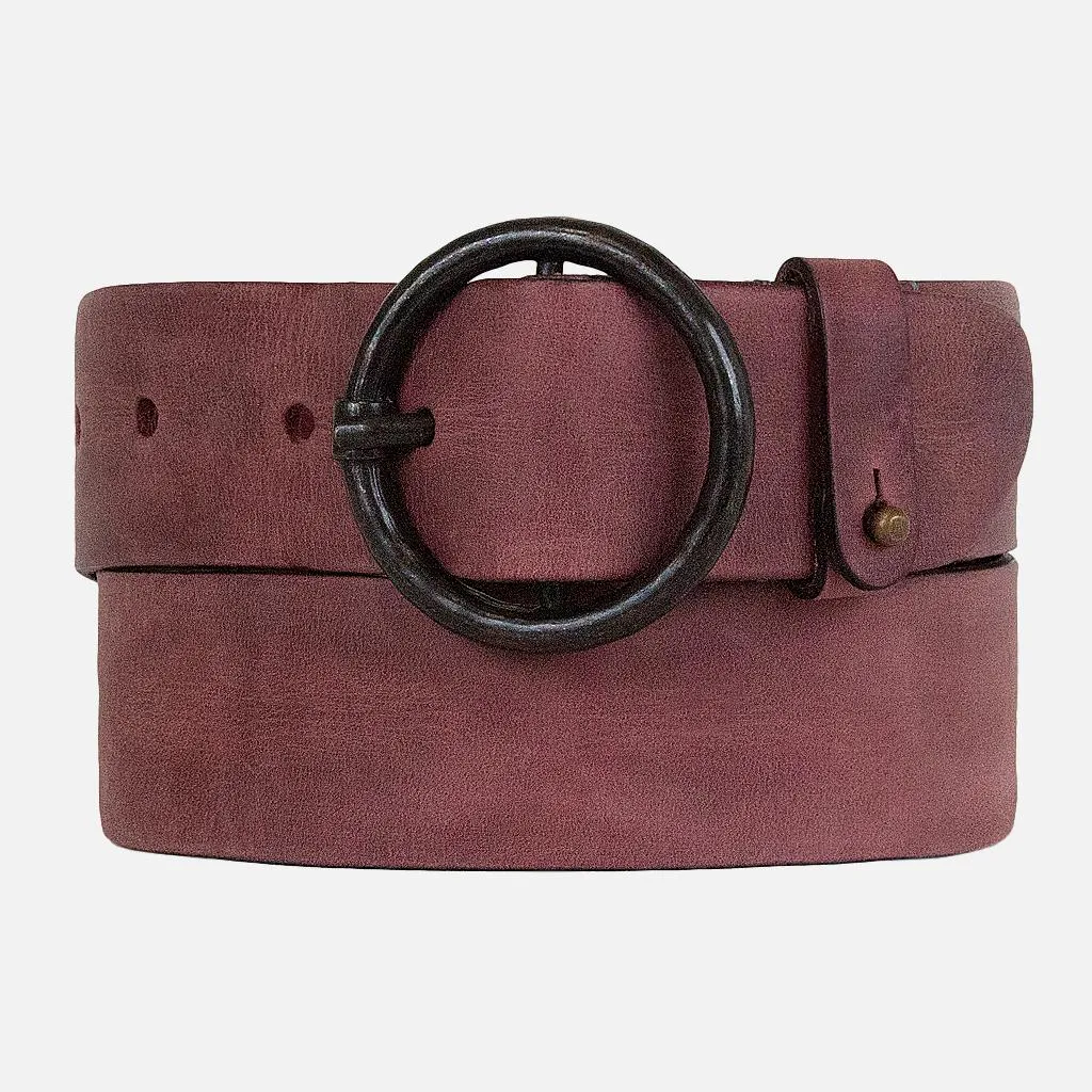 Pip | Vintage Round Buckle Leather Belt