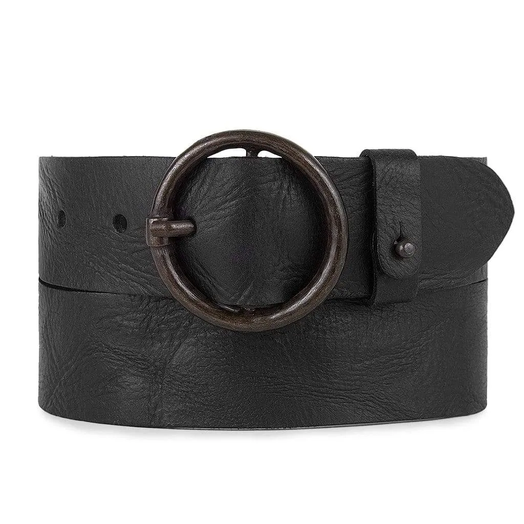 Pip | Vintage Round Buckle Leather Belt