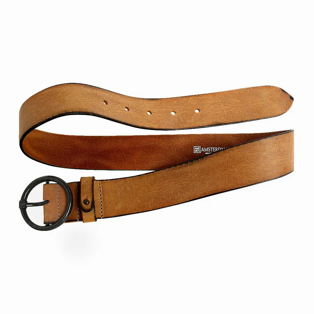 Pip | Vintage Round Buckle Leather Belt