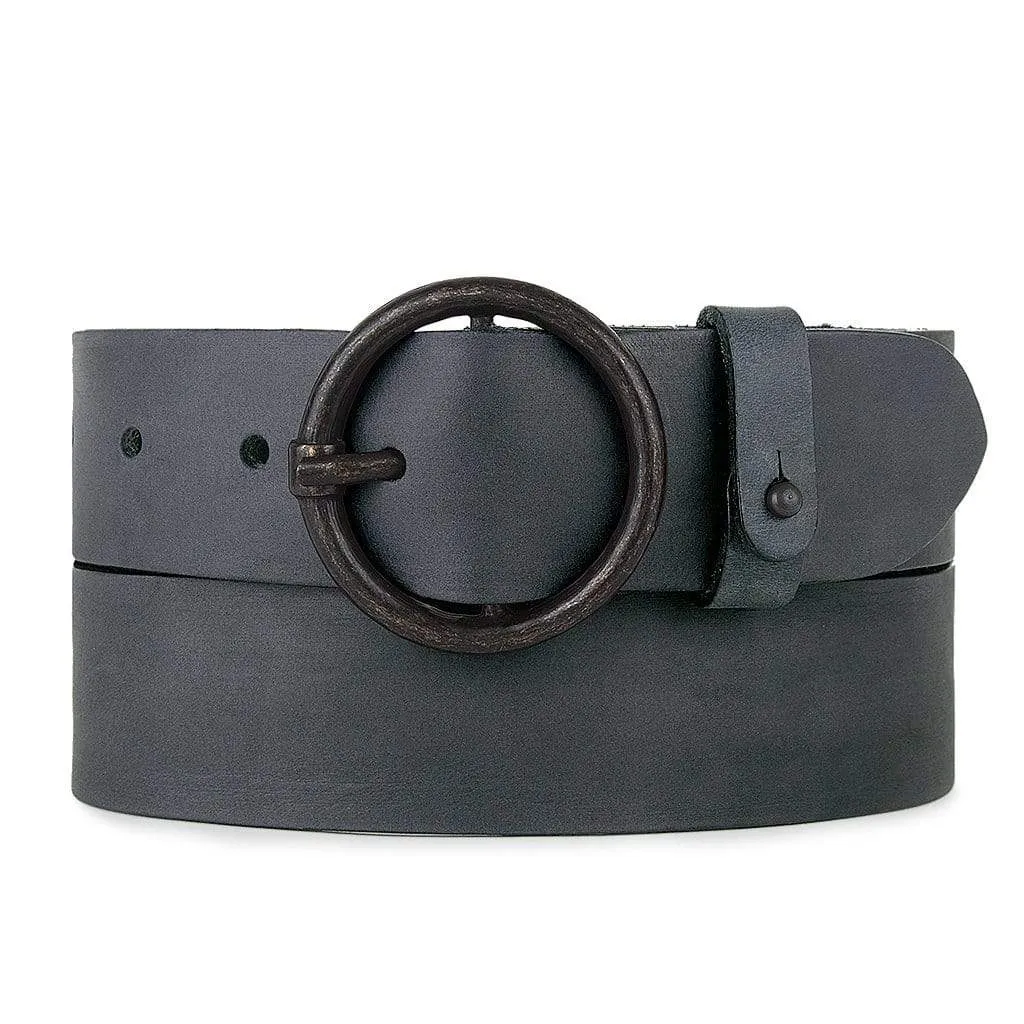 Pip | Vintage Round Buckle Leather Belt