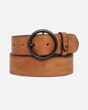 Pip | Vintage Round Buckle Leather Belt