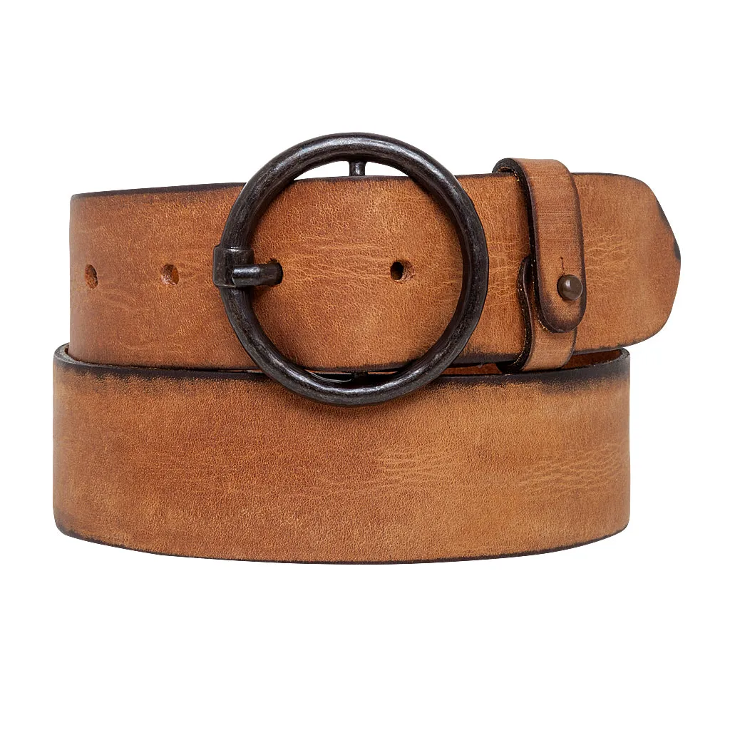 Pip | Vintage Round Buckle Leather Belt