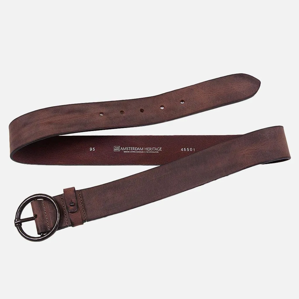 Pip | Vintage Round Buckle Leather Belt