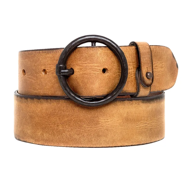 Pip | Vintage Round Buckle Leather Belt