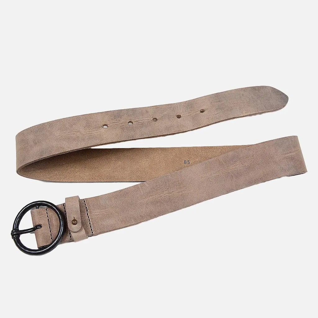 Pip | Vintage Round Buckle Leather Belt