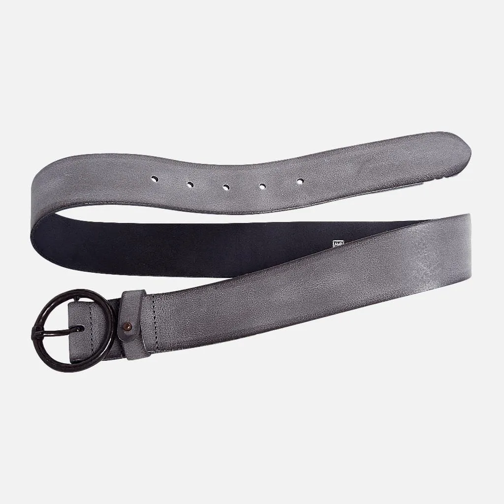 Pip | Vintage Round Buckle Leather Belt