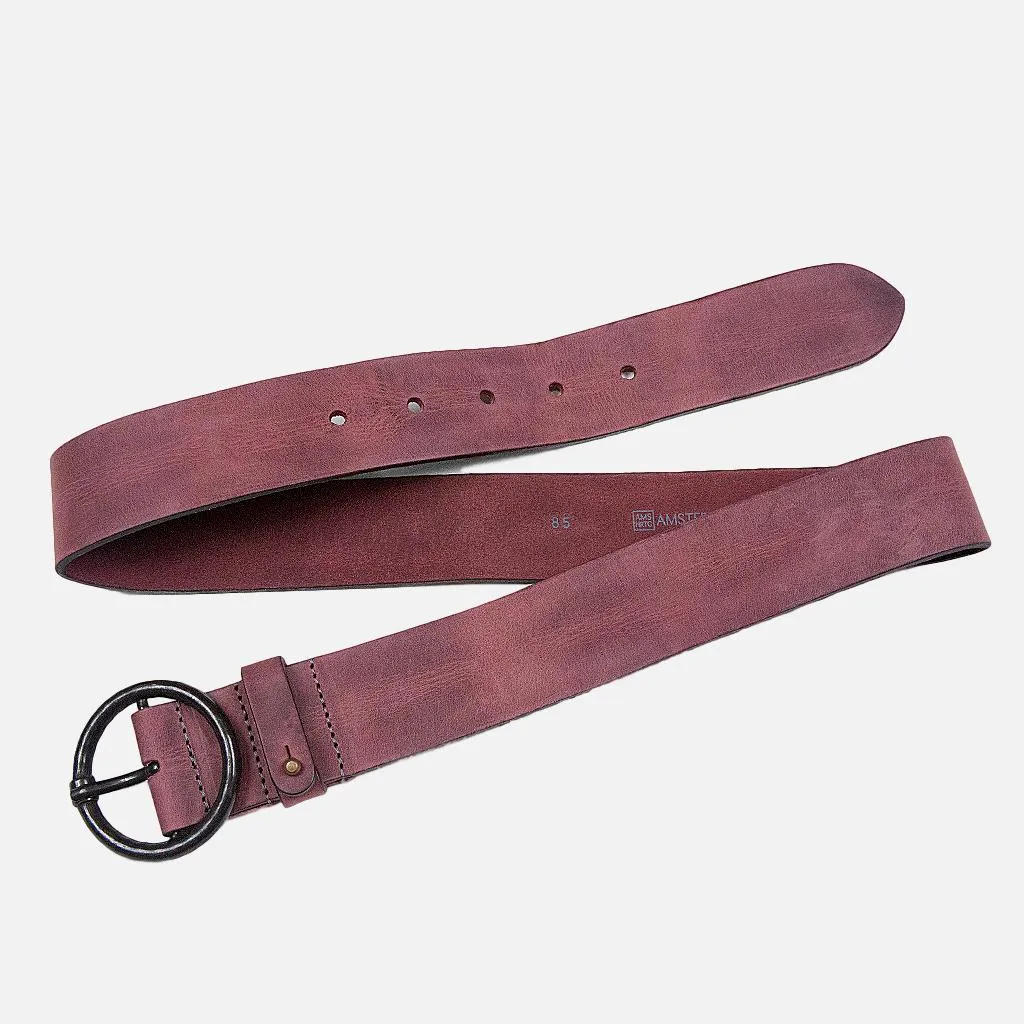 Pip | Vintage Round Buckle Leather Belt