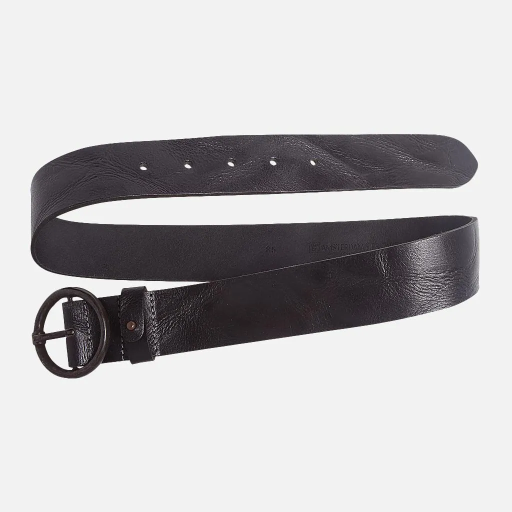 Pip | Vintage Round Buckle Leather Belt