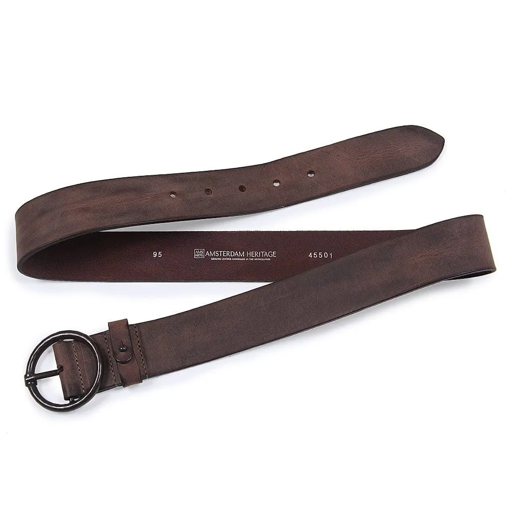 Pip | Vintage Round Buckle Leather Belt