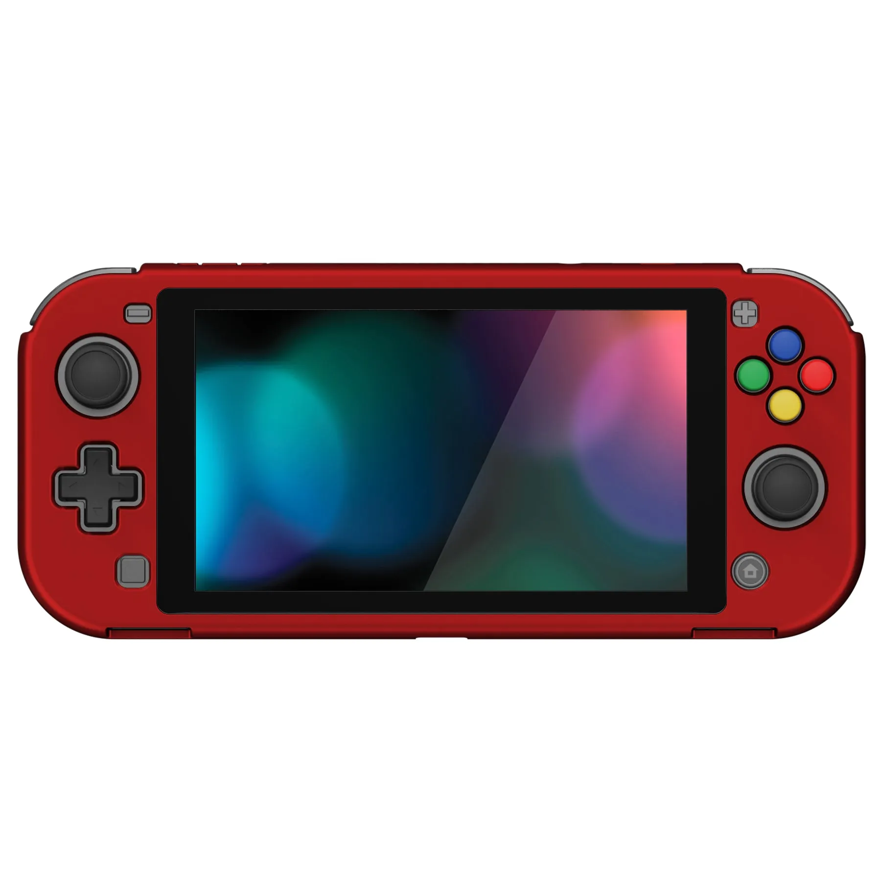 PlayVital ZealProtect Protective Case for Nintendo Switch Lite, Hard Shell Ergonomic Grip Cover for Nintendo Switch Lite w/Screen Protector & Thumb Grip Caps & Button Caps - Scarlet Red - PSLYP3010