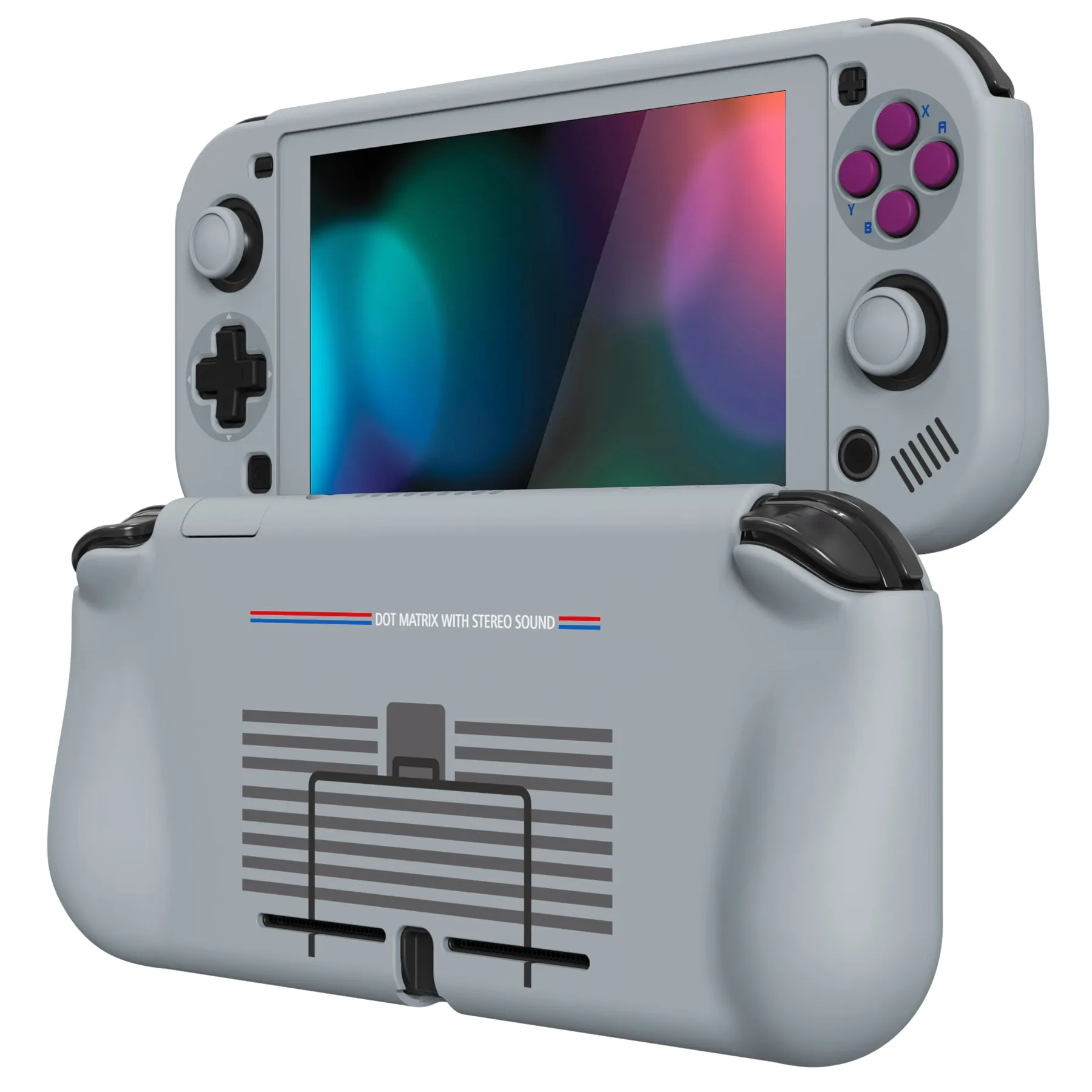 PlayVital ZealProtect Protective Case for Nintendo Switch Lite, Hard Shell Ergonomic Grip Cover for Switch Lite with Screen Protector & Thumb Grip Caps & Button Caps - Classic 1989 GB DMG-01 - PSLYY7005