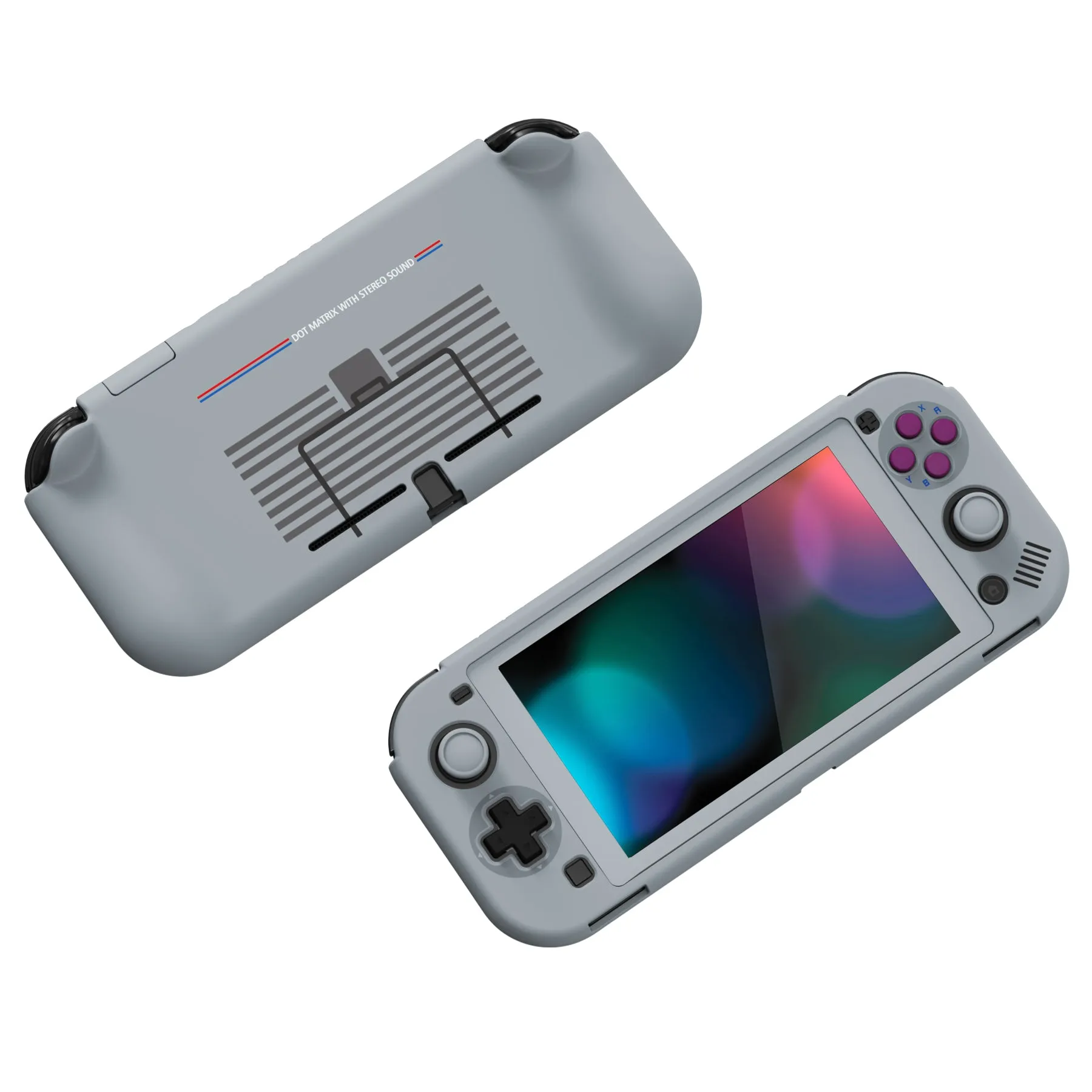 PlayVital ZealProtect Protective Case for Nintendo Switch Lite, Hard Shell Ergonomic Grip Cover for Switch Lite with Screen Protector & Thumb Grip Caps & Button Caps - Classic 1989 GB DMG-01 - PSLYY7005