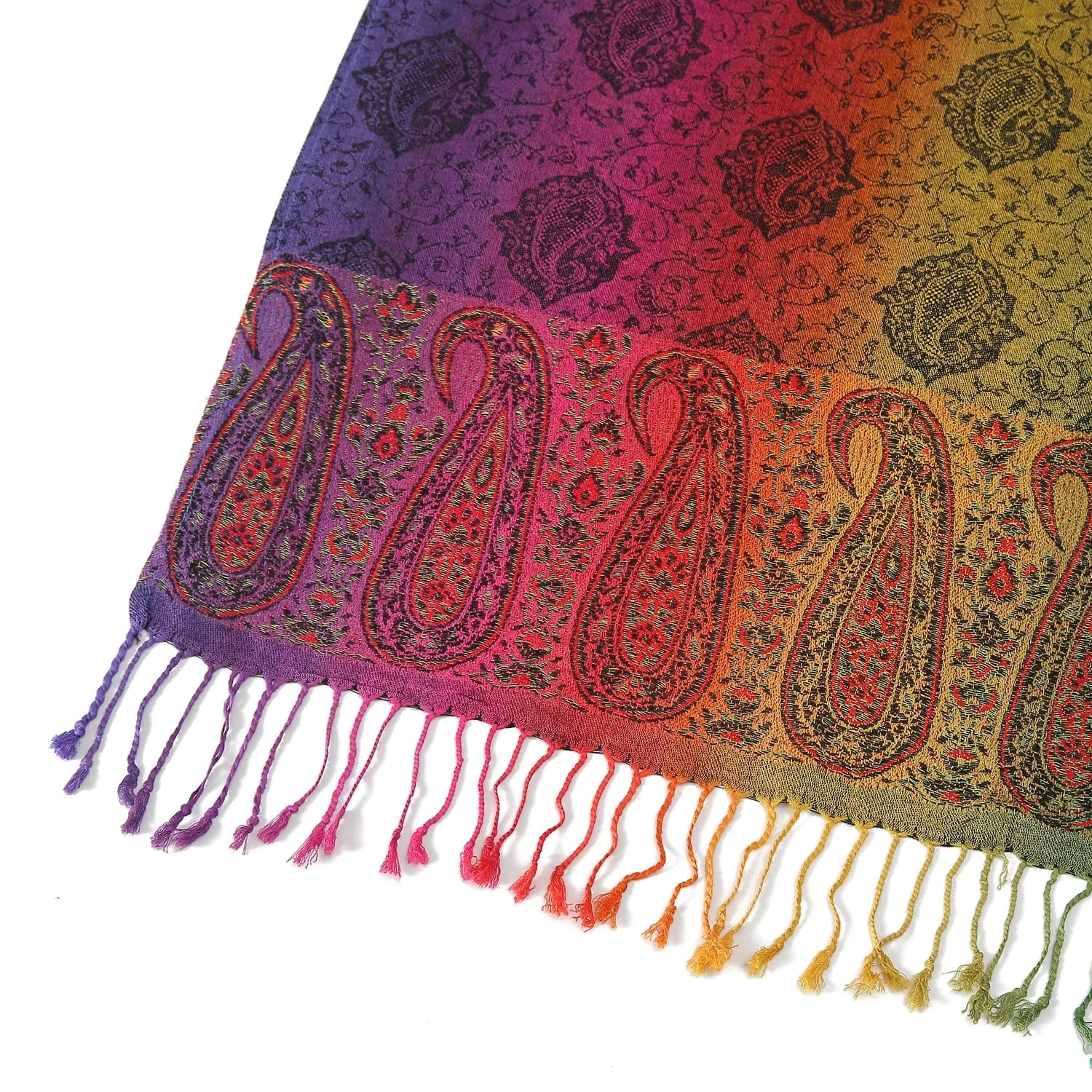 Rainbow Paisley Pashmina Scarf