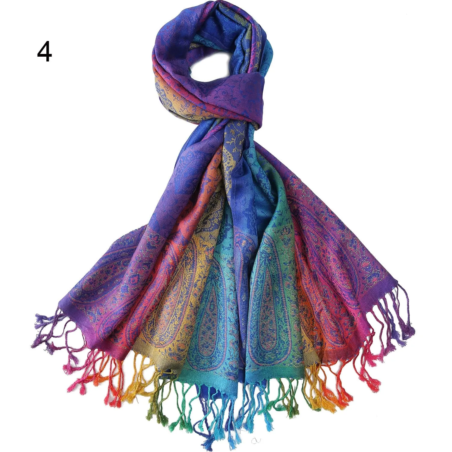 Rainbow Paisley Pashmina Scarf