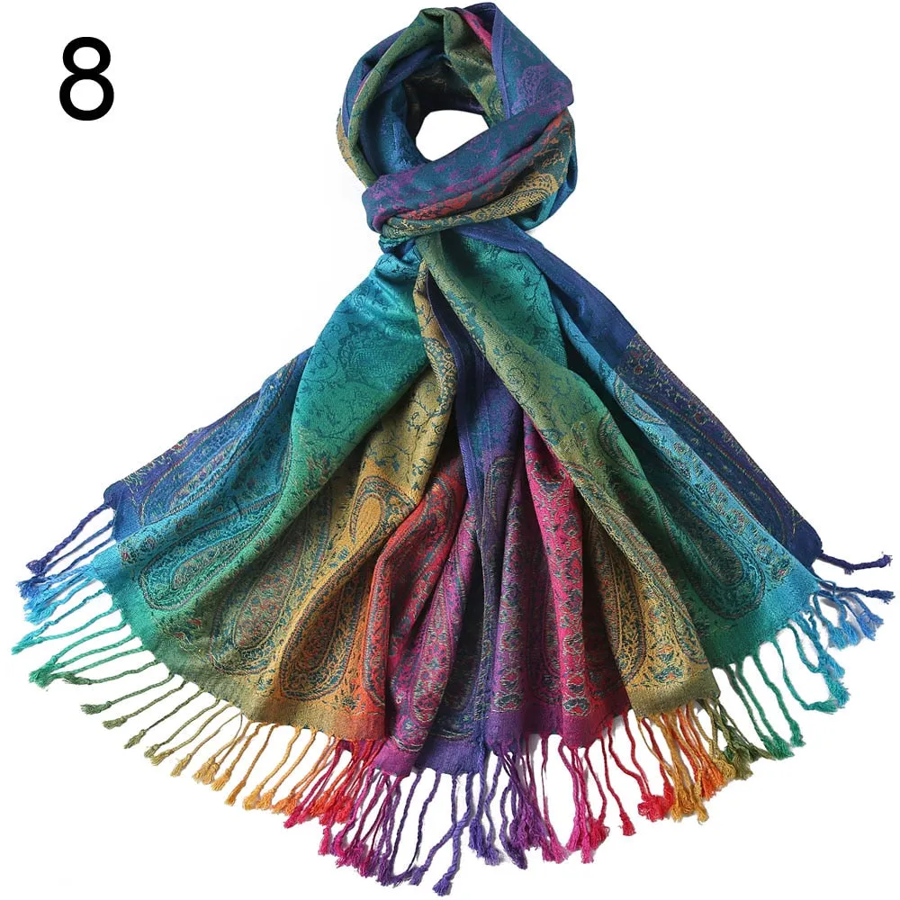 Rainbow Paisley Pashmina Scarf