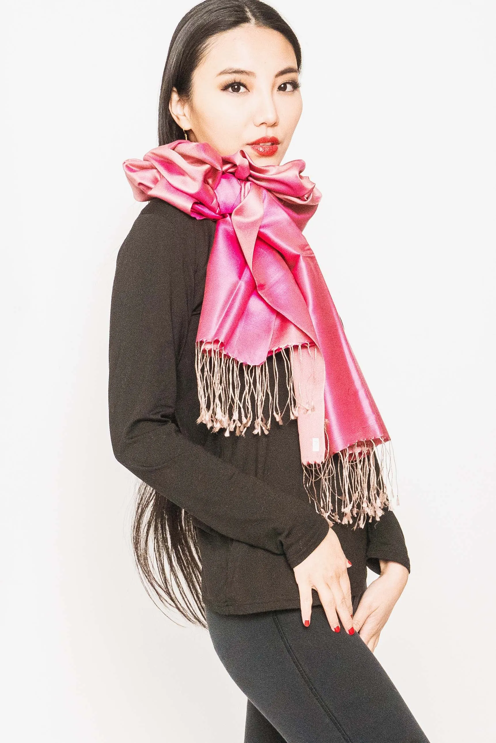 Silk Two Tone Scarf  -Winter Sale 50% Off - At checkout use code. Winter50%