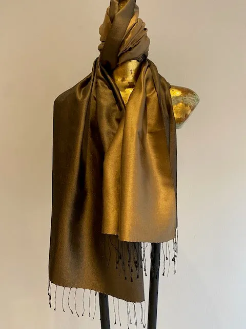 Silk Two Tone Scarf  -Winter Sale 50% Off - At checkout use code. Winter50%