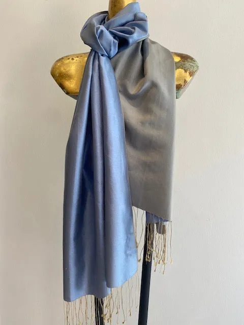 Silk Two Tone Scarf  -Winter Sale 50% Off - At checkout use code. Winter50%