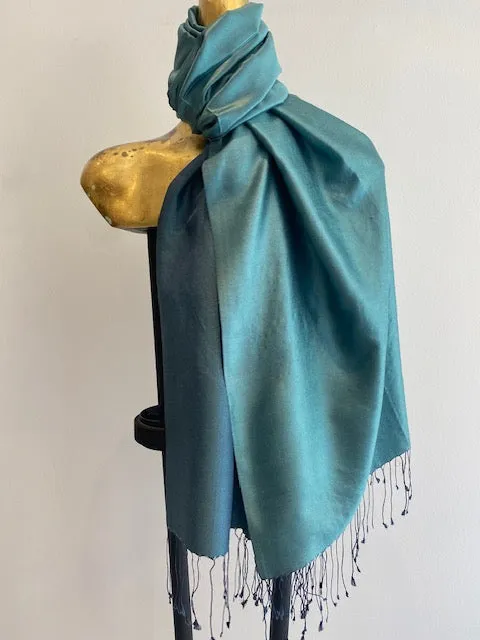 Silk Two Tone Scarf  -Winter Sale 50% Off - At checkout use code. Winter50%