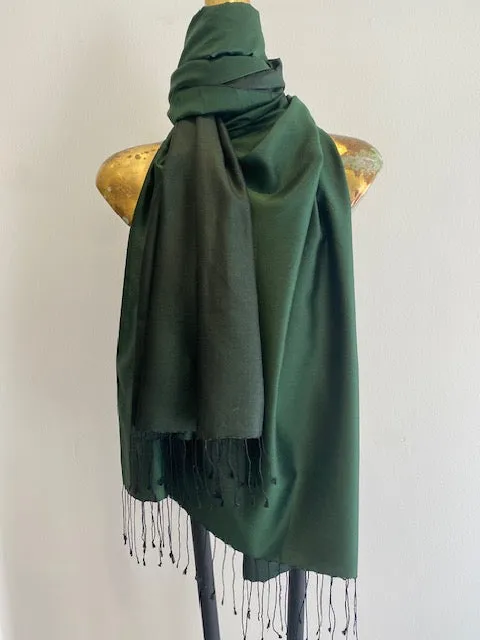 Silk Two Tone Scarf  -Winter Sale 50% Off - At checkout use code. Winter50%